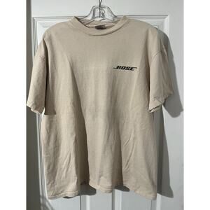 Vintage Bose Audio Promo T Shirt Size Large Single Stitch Tan